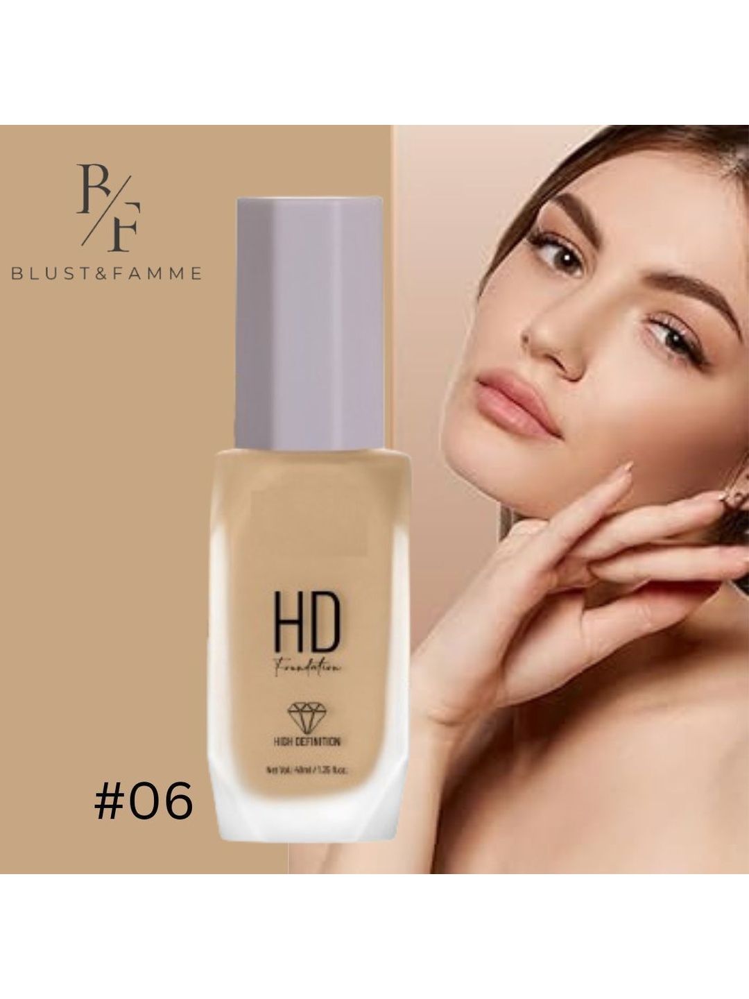 Blust&famme Lightweight Absolute HD Foundation -40 ml - Nude Beige 06-image-7