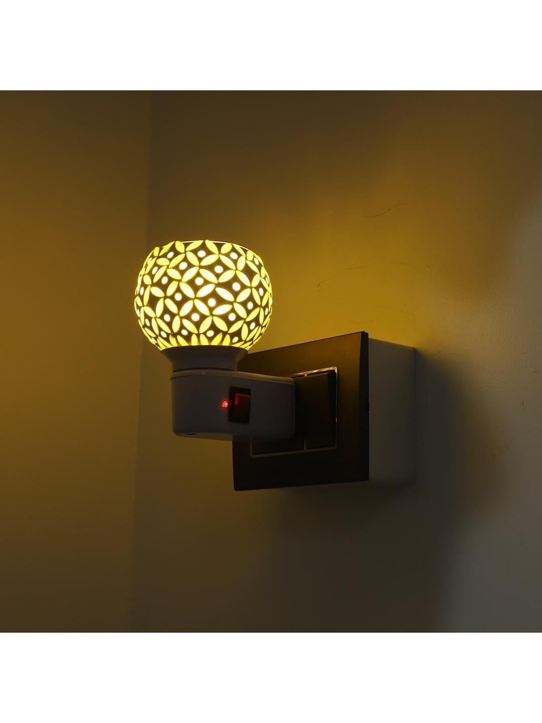 1ST TIME White & Yellow Printed Kapoor Dani Aroma Oil Diffusers-picture-31