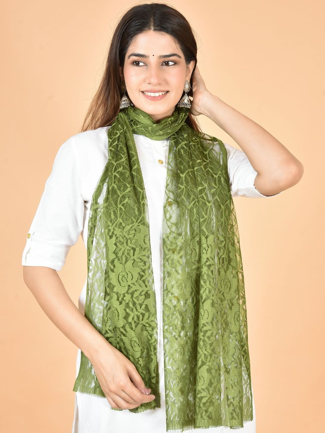 Kuhika Embroidered Dupatta with Thread Work-image-47