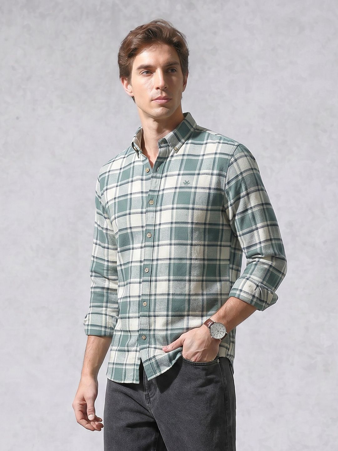 WROGN Checked Pure Cotton Casual Shirt-picture-15