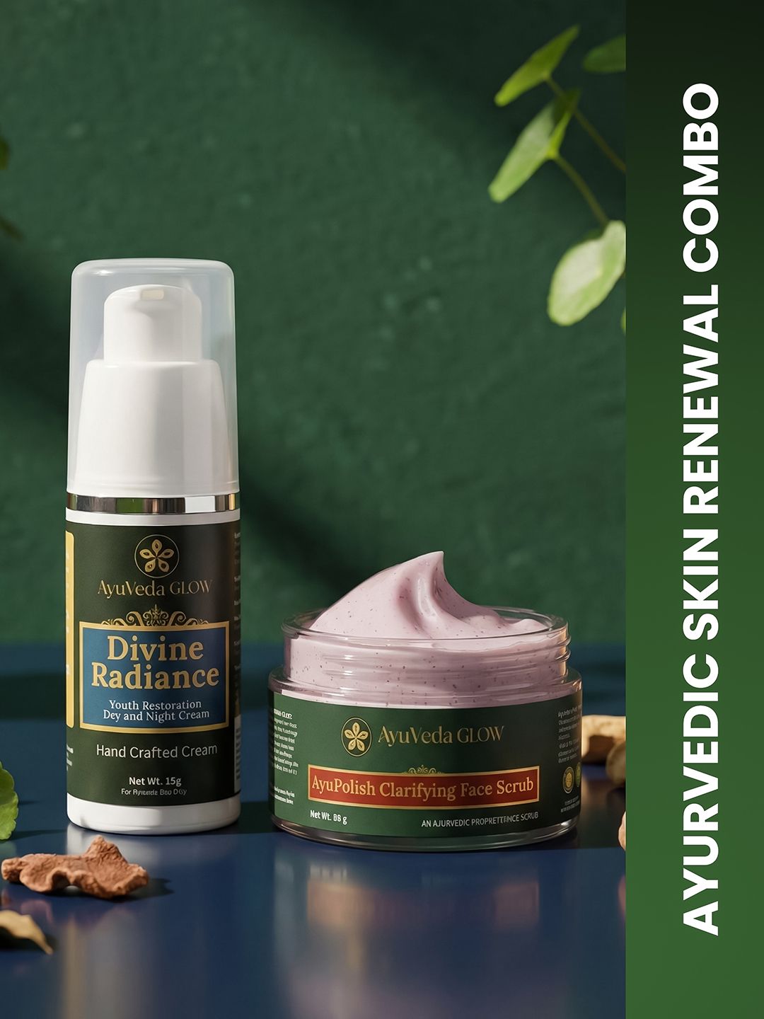 AyuVeda Glow Set Of Face Scrub & Cream - 10 g Each-image-23