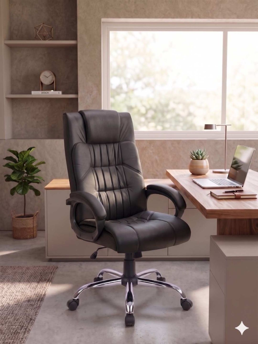 COZY CUB Black Leatherette Adjustable Seat Height Study Arm Chair-picture-42