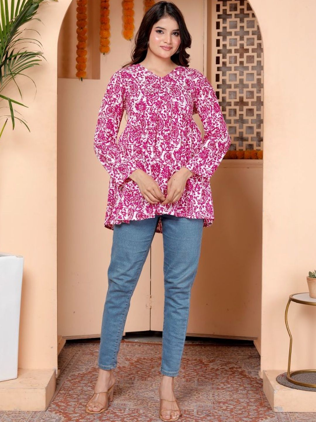 Bibhatsu Print Ethnic Top-picture-10