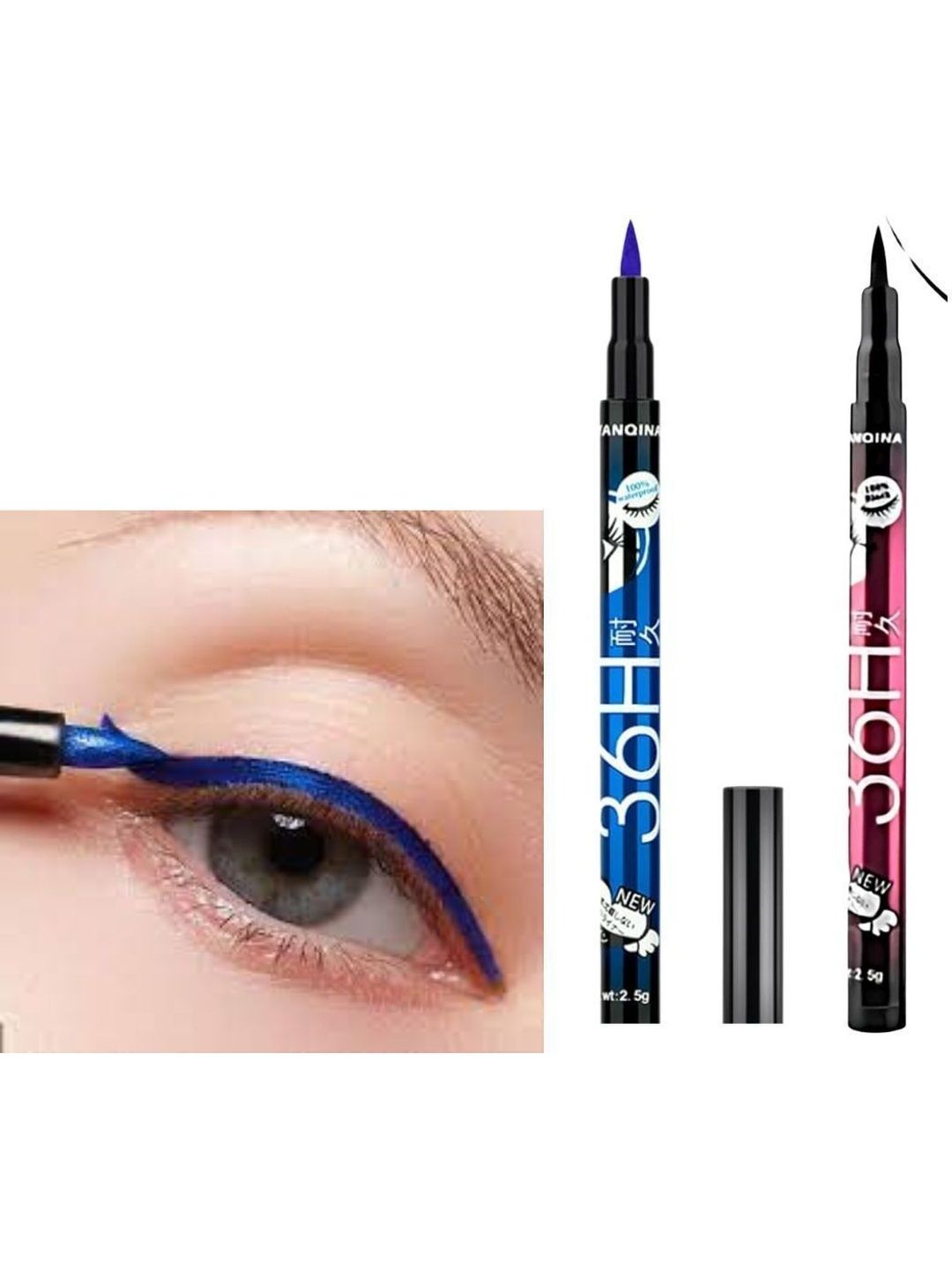 COSCURE Set Of 2 Long Lasting & Water Proof Eyeliner - 8 ml Each - Blue & Black-picture-54