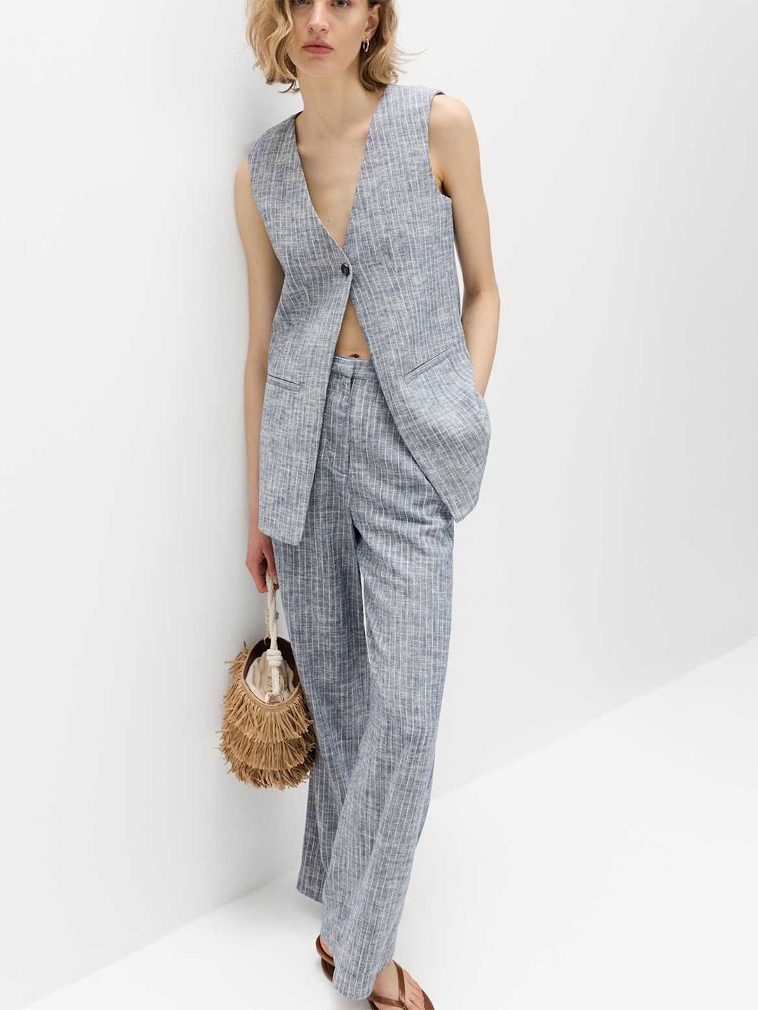 Marks & Spencer Striped V-Neck Waistcoat-picture-54