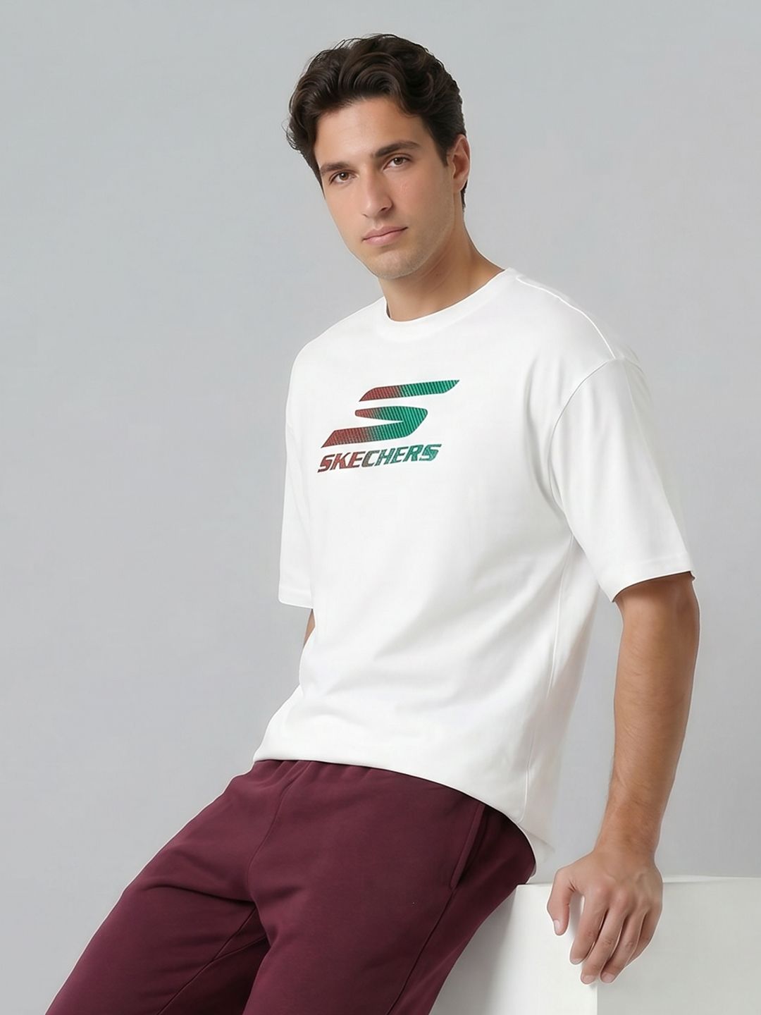 Skechers Brand Logo Printed Sports T-Shirt-image-49