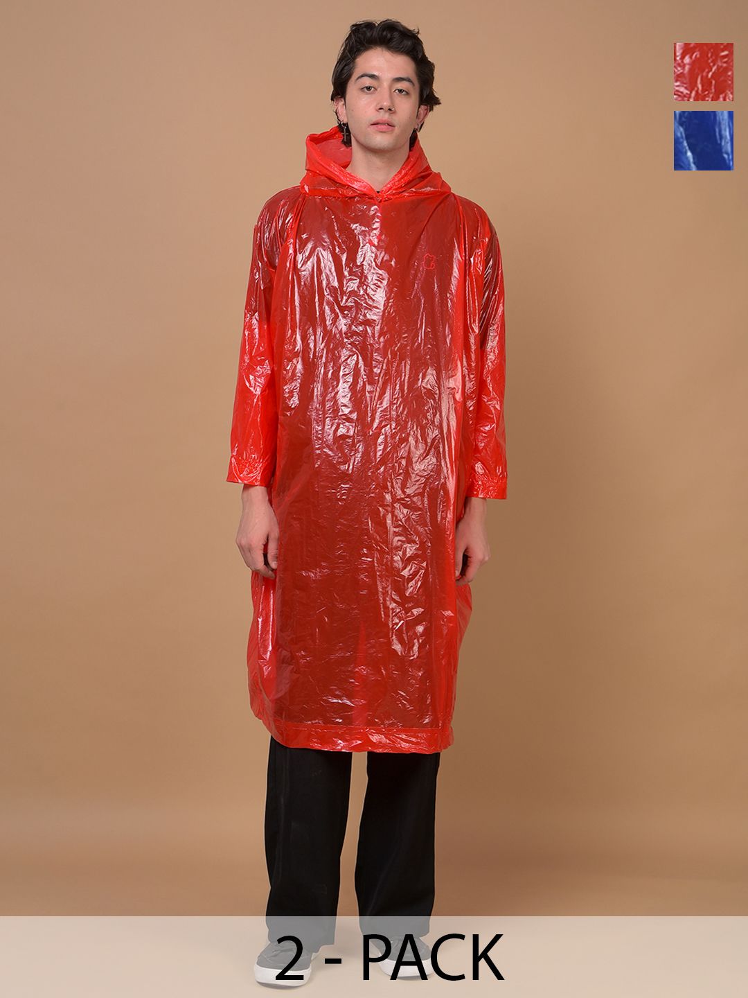 Dollar Unisex Waterproof PVC Rain Poncho with Adjustable Hood-picture-57