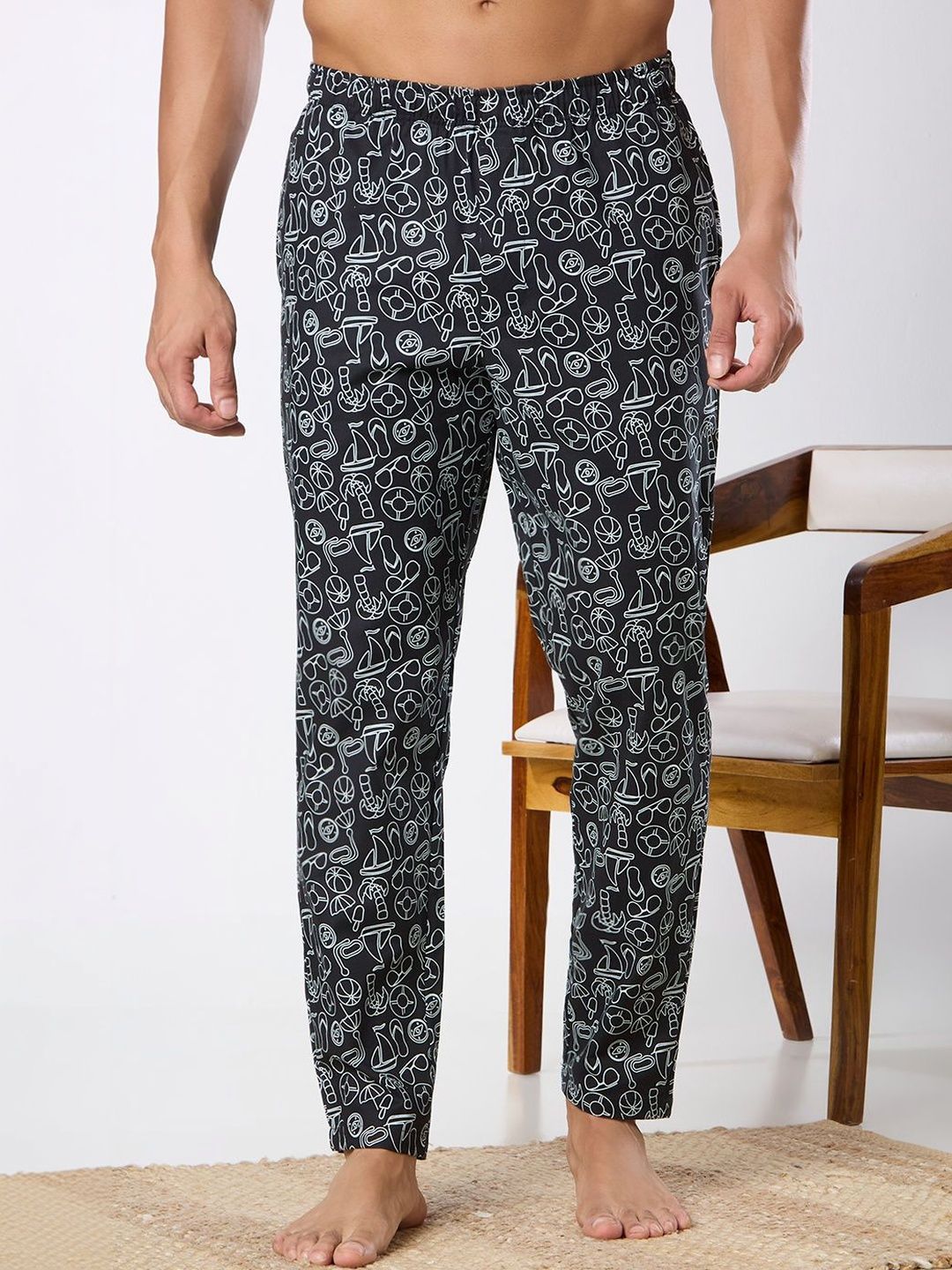 ETC Printed Mid-Rise Straight Lounge Pants-picture-30