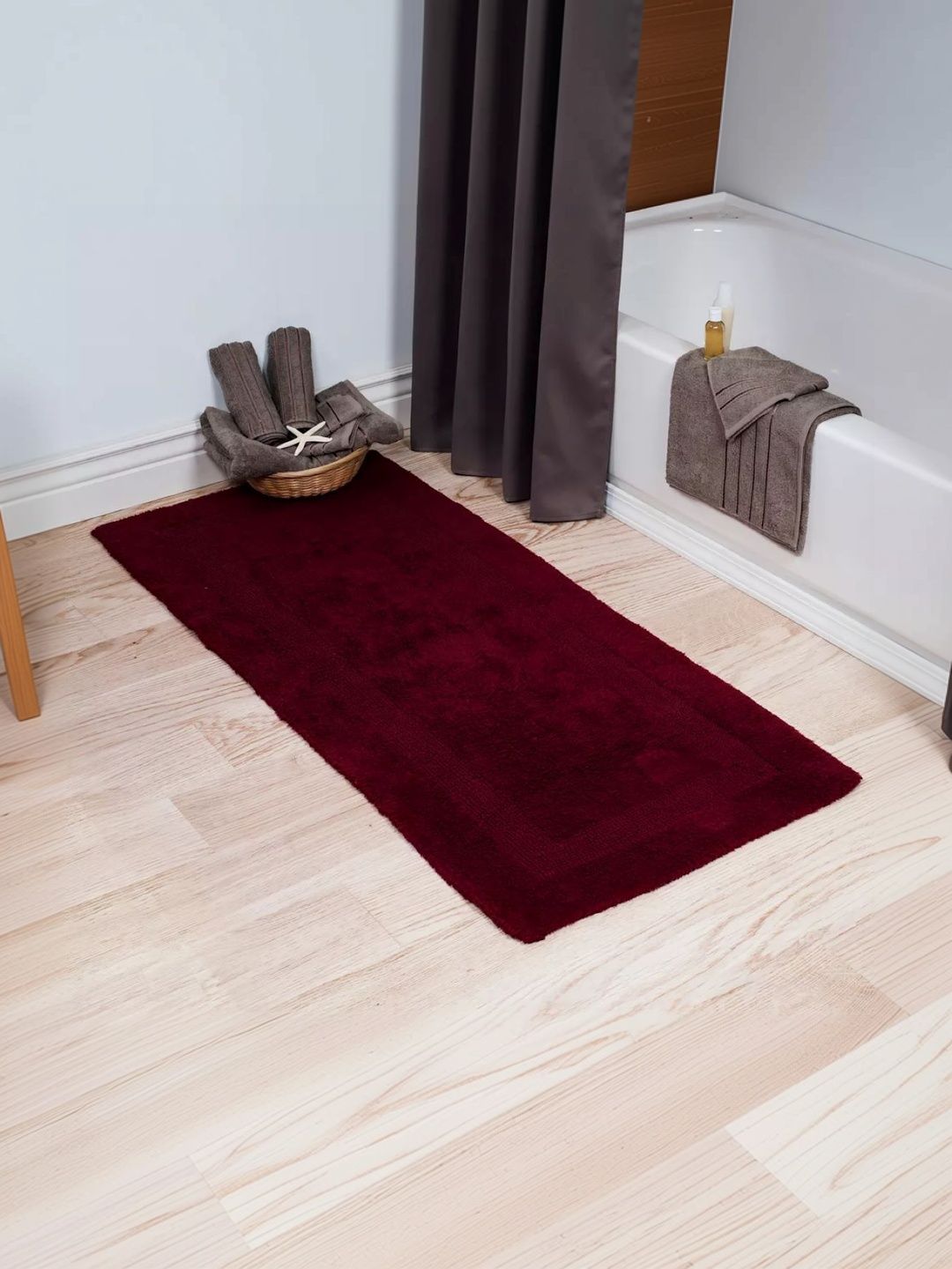 MY HOME Maroon Cotton Reversible Bath Rug-picture-23