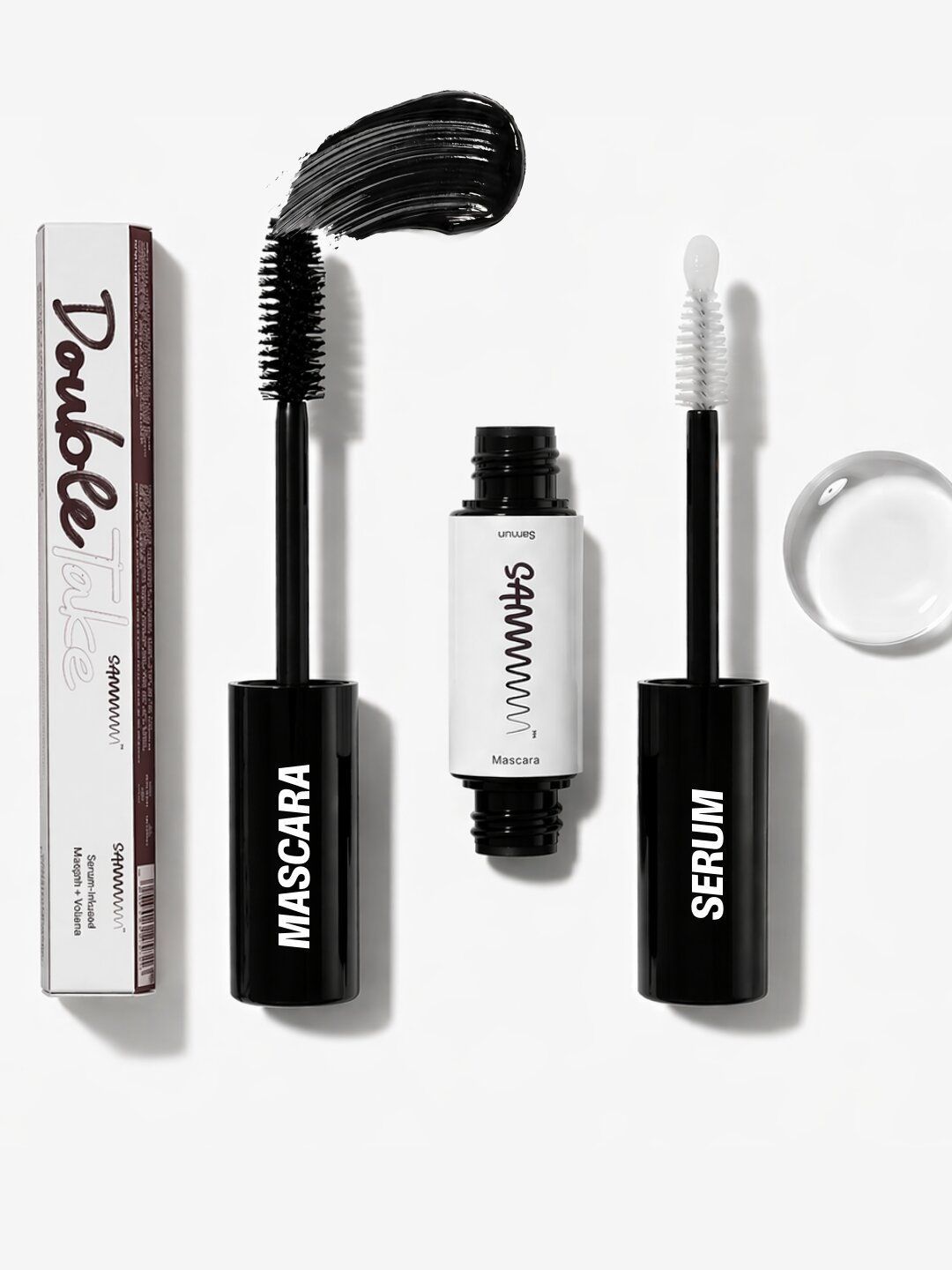 Sammmm Double Take Lash Serum - 5.5 ml + Volumizing Waterproof Mascara - 6 ml - Black-image-14