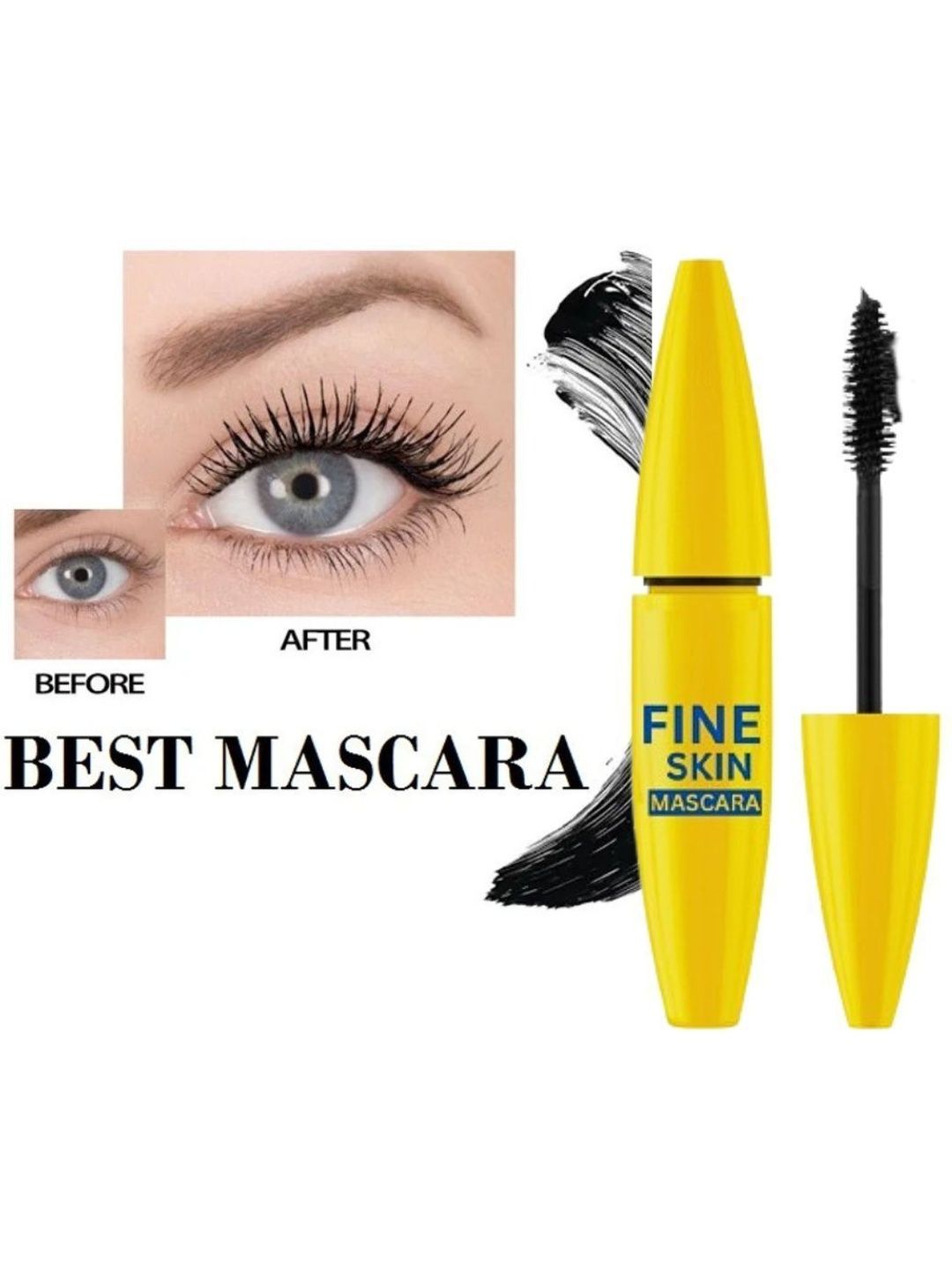 kirmit Waterproof Fine Skin Mascara - 8 ml - Black-image-5