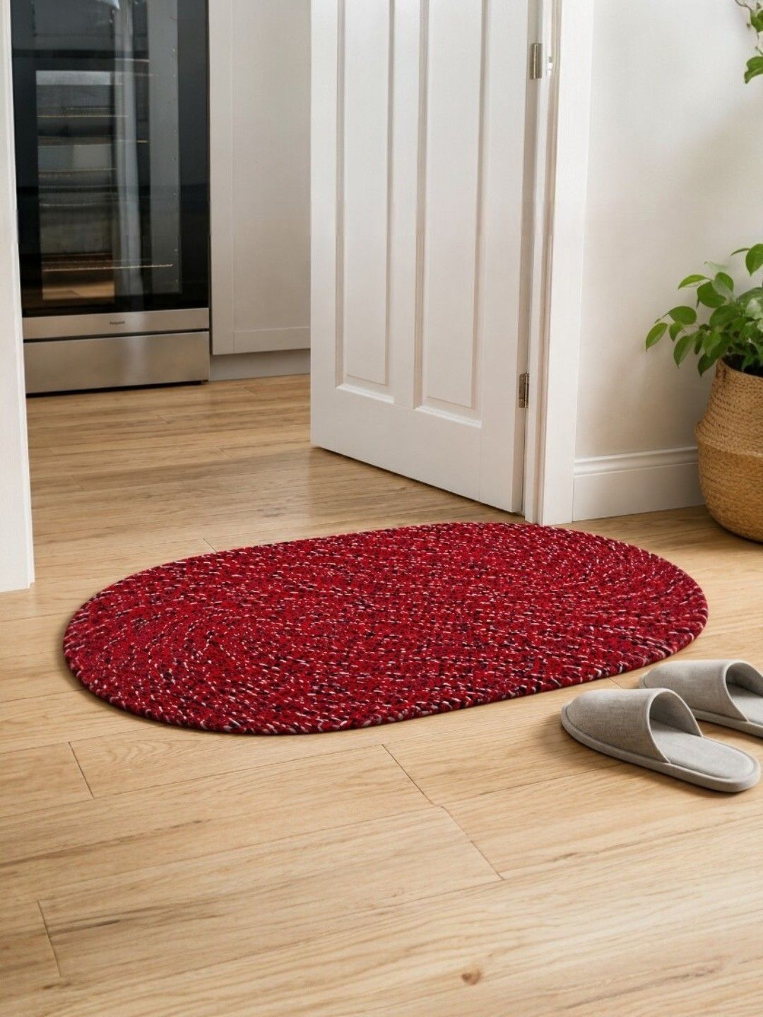 DeoDap Red & Black Textured Anti-Skid Doormats-picture-20