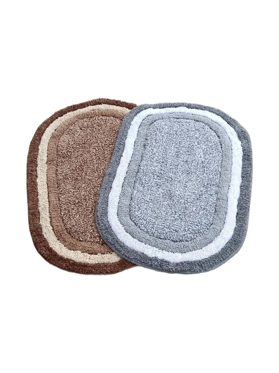 MY HOME 2-Pcs Brown & Grey Cotton Doormats-picture-19