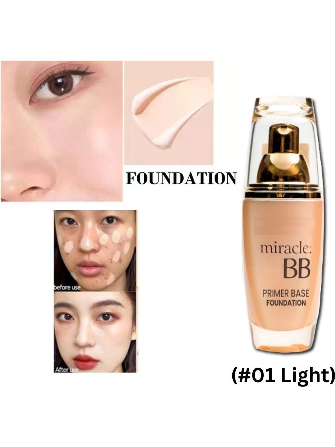 kirmit BB Miracle Primer Base Foundation - 60 ml - Light 01-image-32