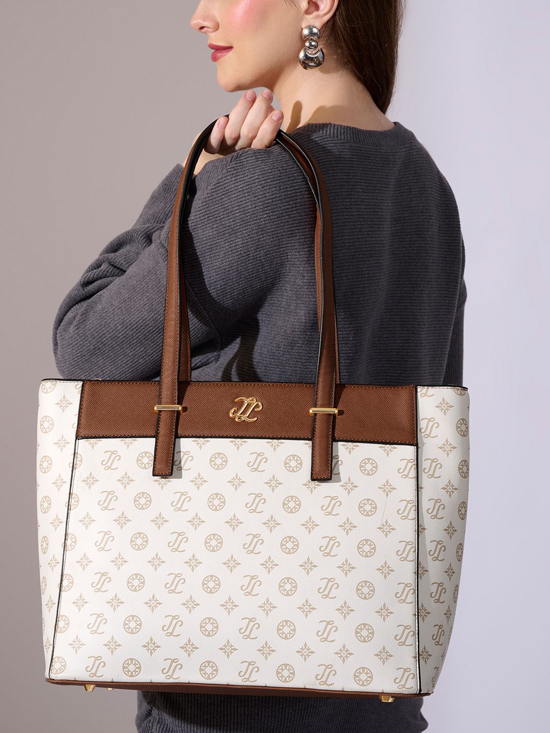 LAVIE Signature Printed Up to 12 inch Structured Tote Bag-picture-44