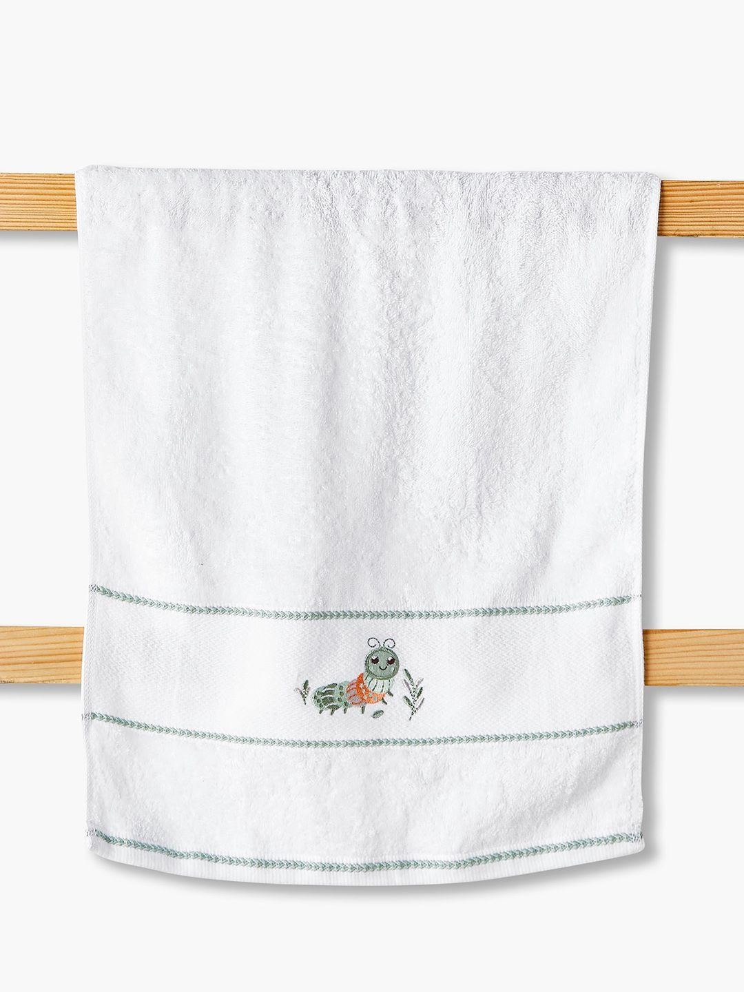 Juniors by Babyshop White & White 1 Printed Cotton 450 GSM Bath Towel-picture-47