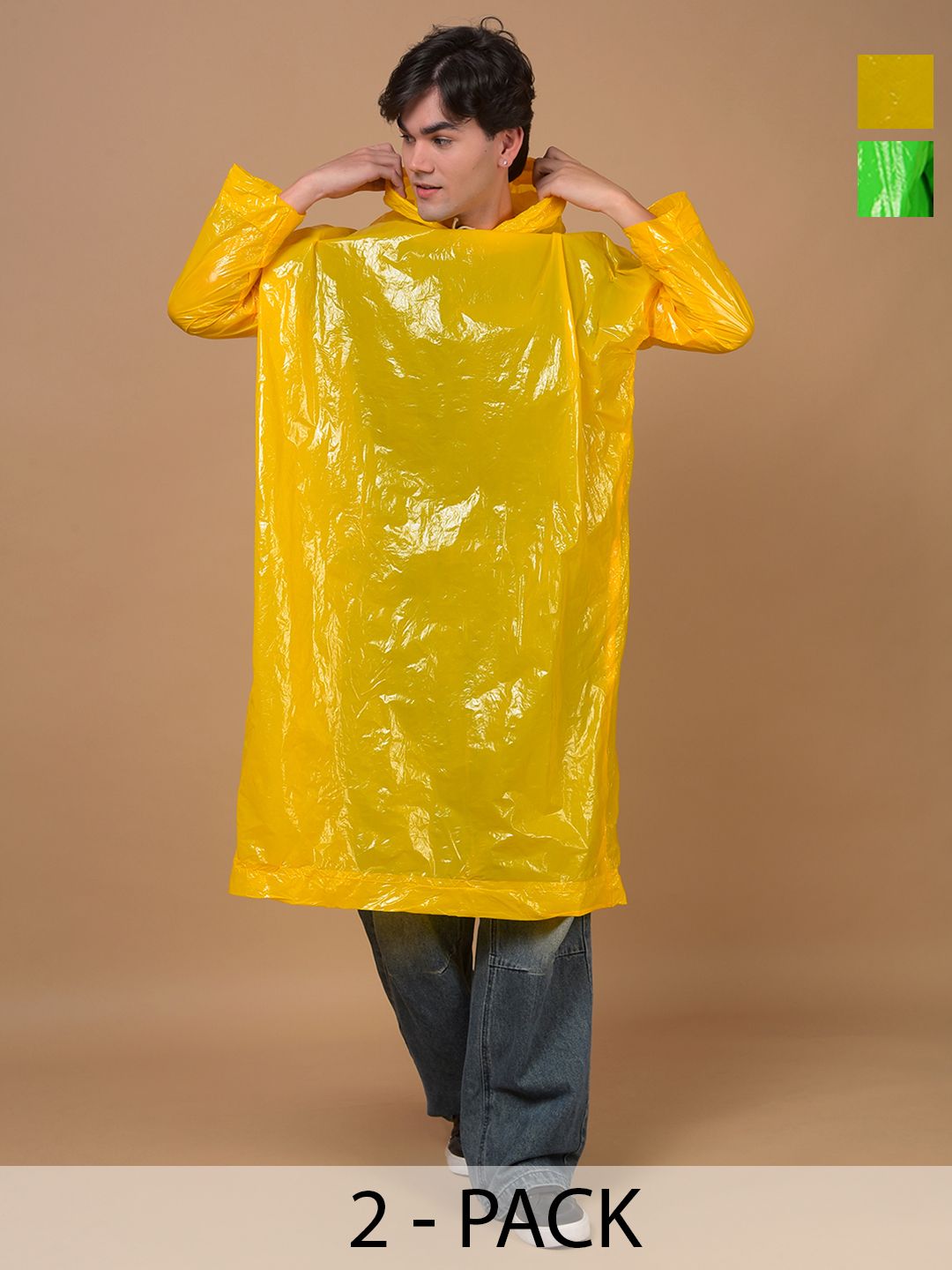 Dollar Unisex Waterproof PVC Rain Poncho with Adjustable Hood-picture-41