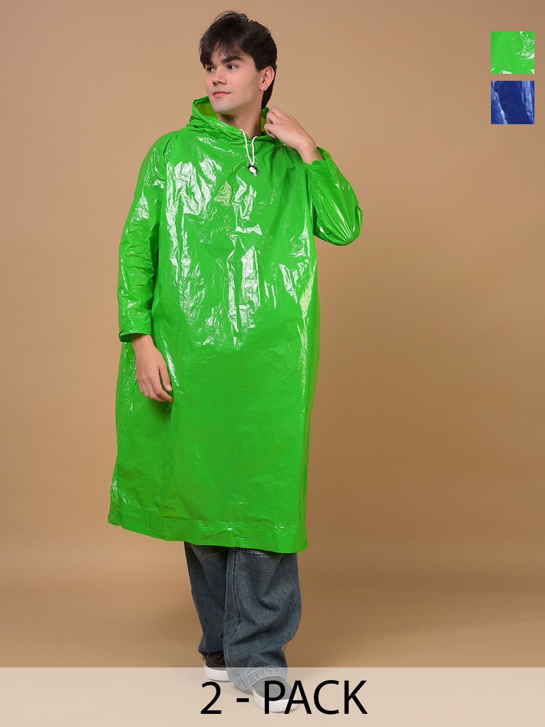 Dollar Unisex Waterproof PVC Rain Poncho with Adjustable Hood-picture-42