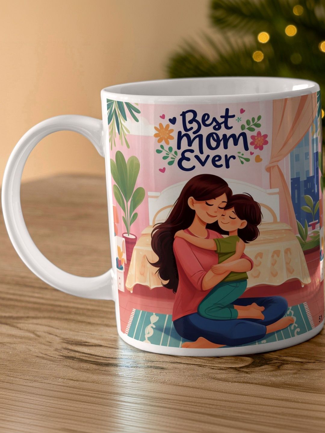 KUCHILA Beige Printed Graphic Ceramic Glossy Cups and Mugs-image-26