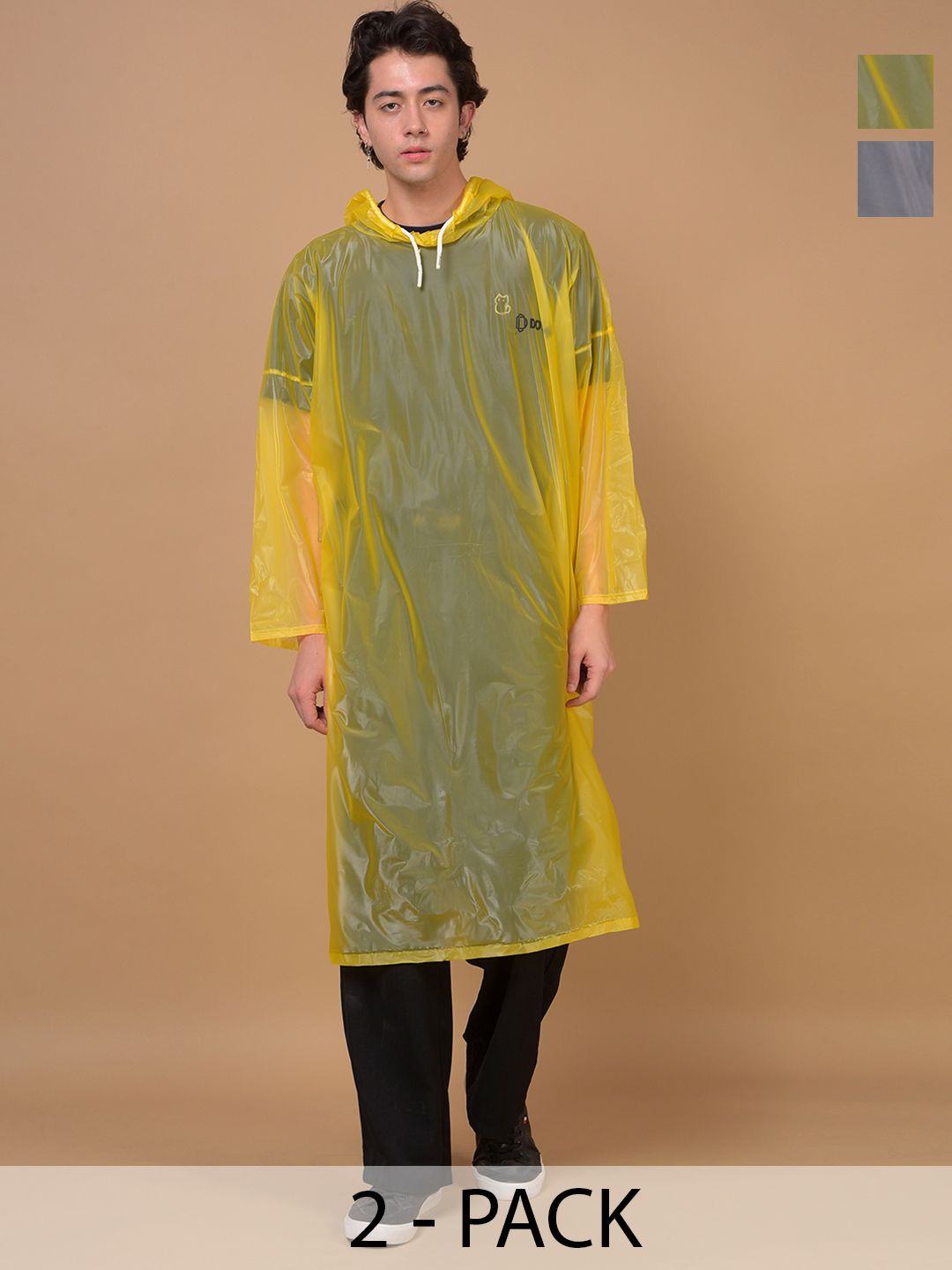 Dollar Unisex Waterproof PVC Rain Poncho with Adjustable Hood-picture-33