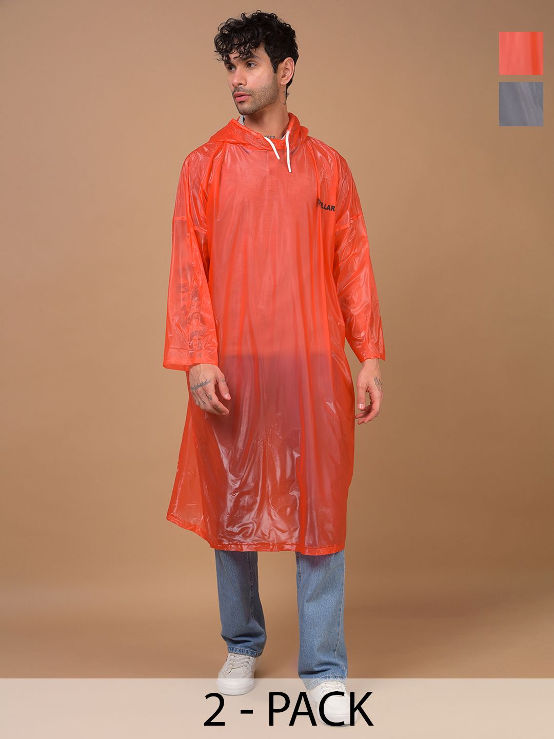 Dollar Unisex Waterproof PVC Rain Poncho with Adjustable Hood-picture-32
