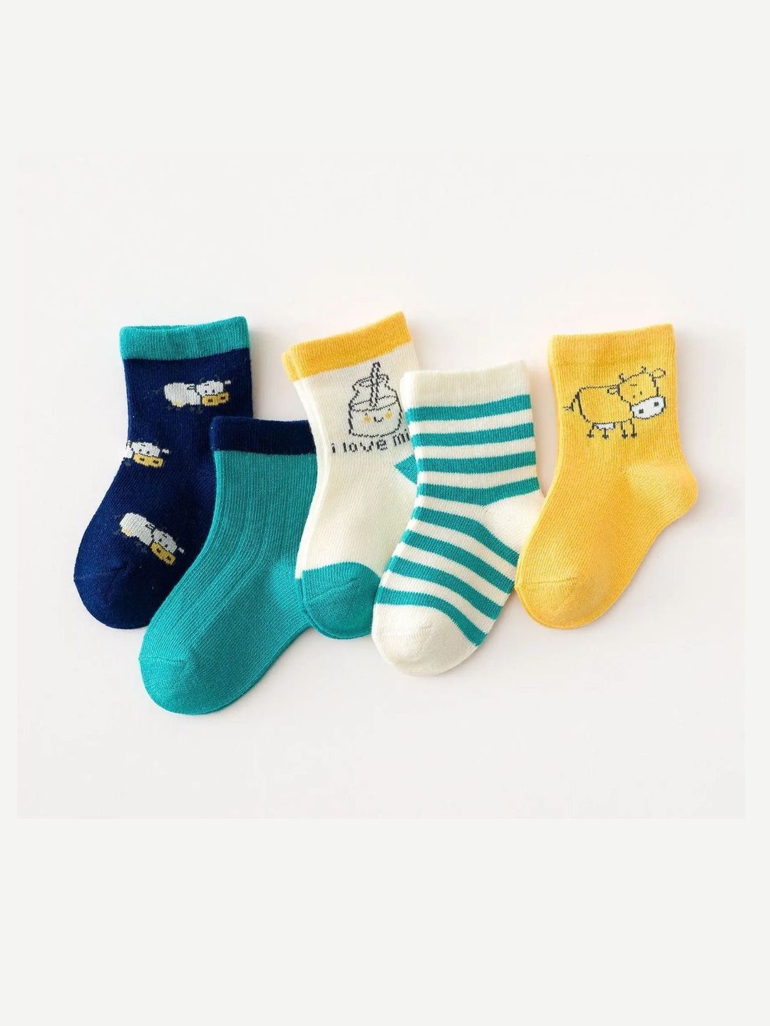 IBA ISBA COLLECTIONS Unisex Kids Pack of 5 Assorted Striped Ankle Length Socks-picture-19