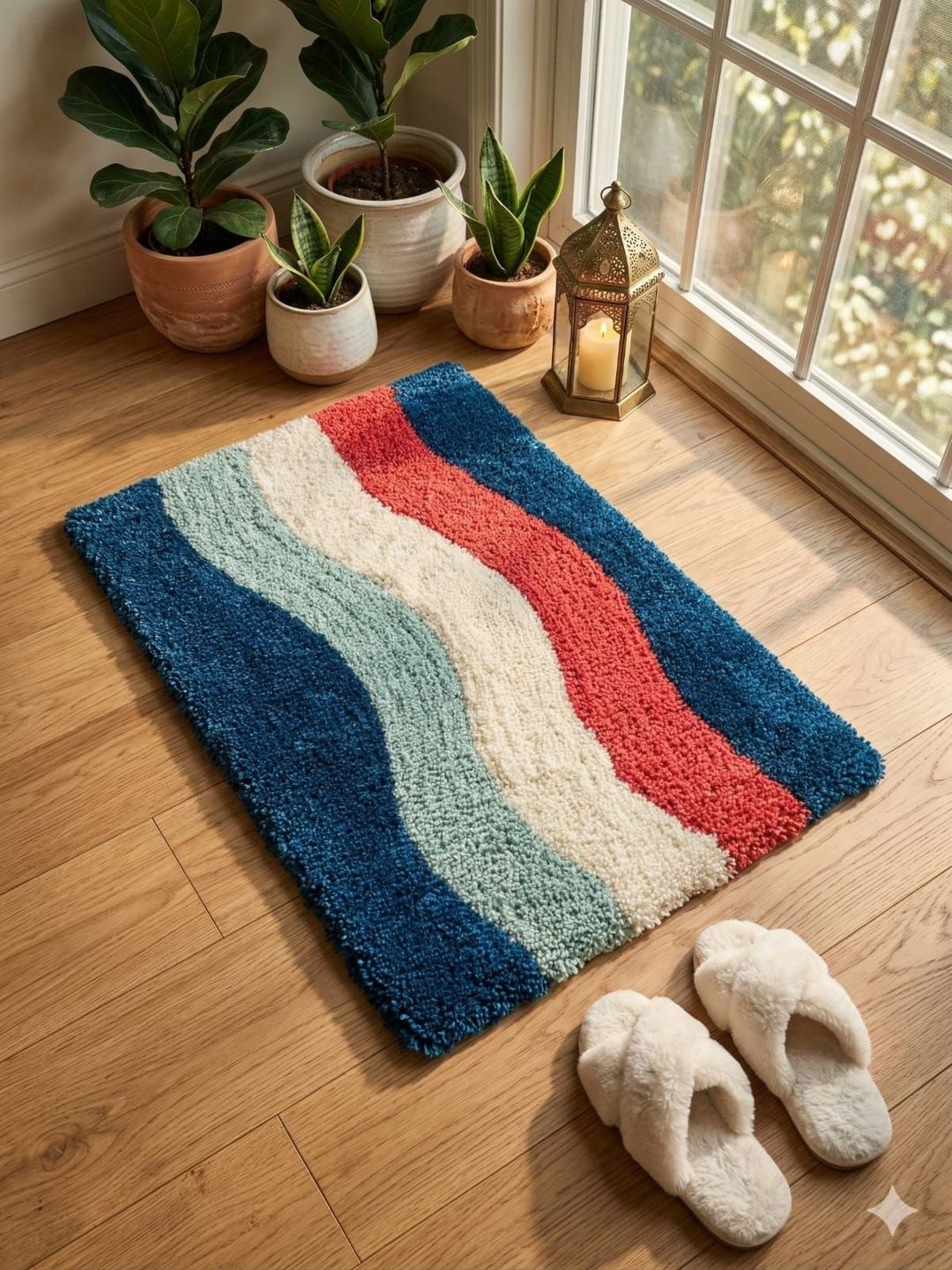 Banchmark Home Furnishings Navy-Blue & White Anti-Slip High Absorbent Doormats-picture-49