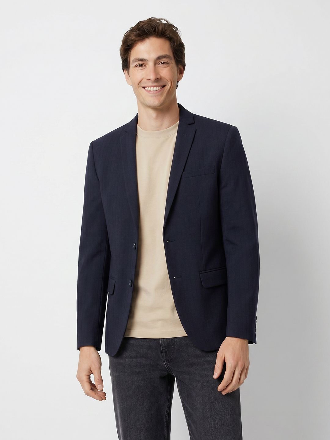 Mast & Harbour Notched Lapel Single Breasted Casual Blazer-picture-36