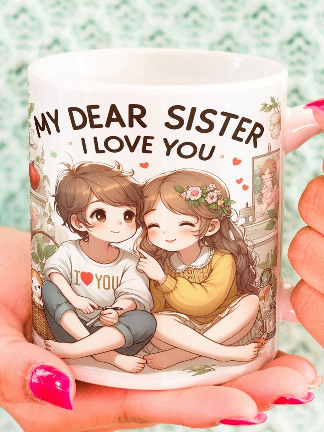 KUCHILA Red Printed Cartoon Characters Ceramic Glossy Cups and Mugs-image-16