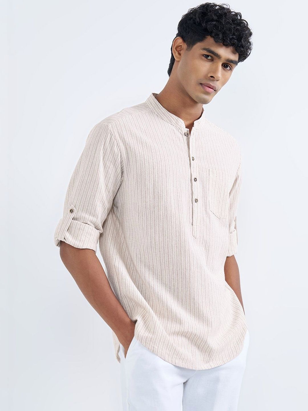 indus route by Pantaloons Men Dobby Kurta-picture-44