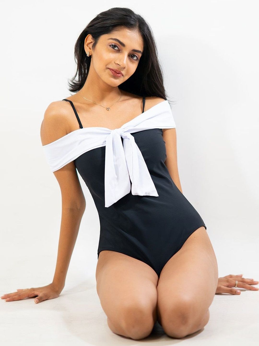 Vanilla Noir Off-Shoulder Monokini With Sarong-image-0