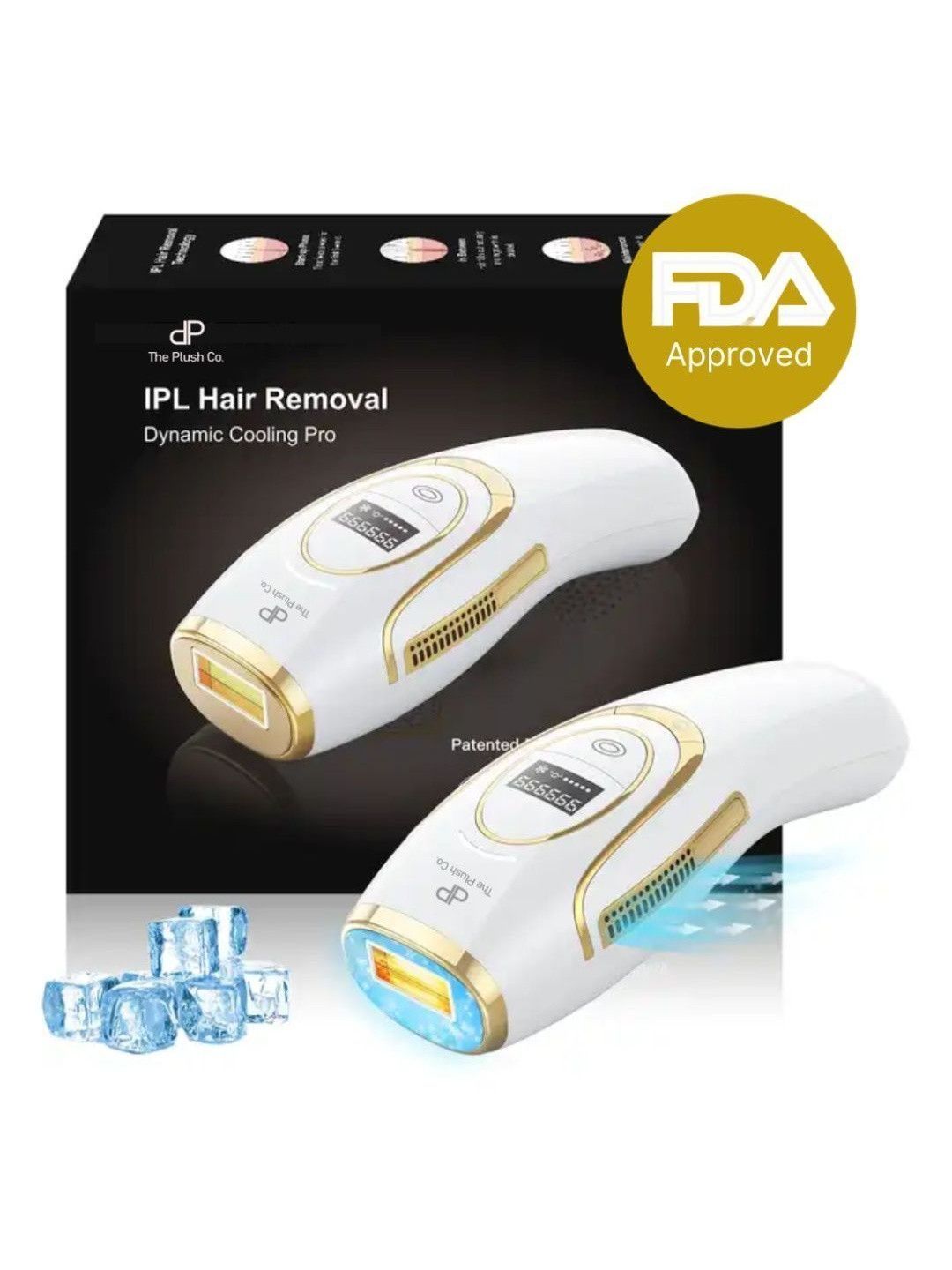 THE PLUSH CO Ice Cooling IPL Permanent Laser Hair Removal Epilator - White