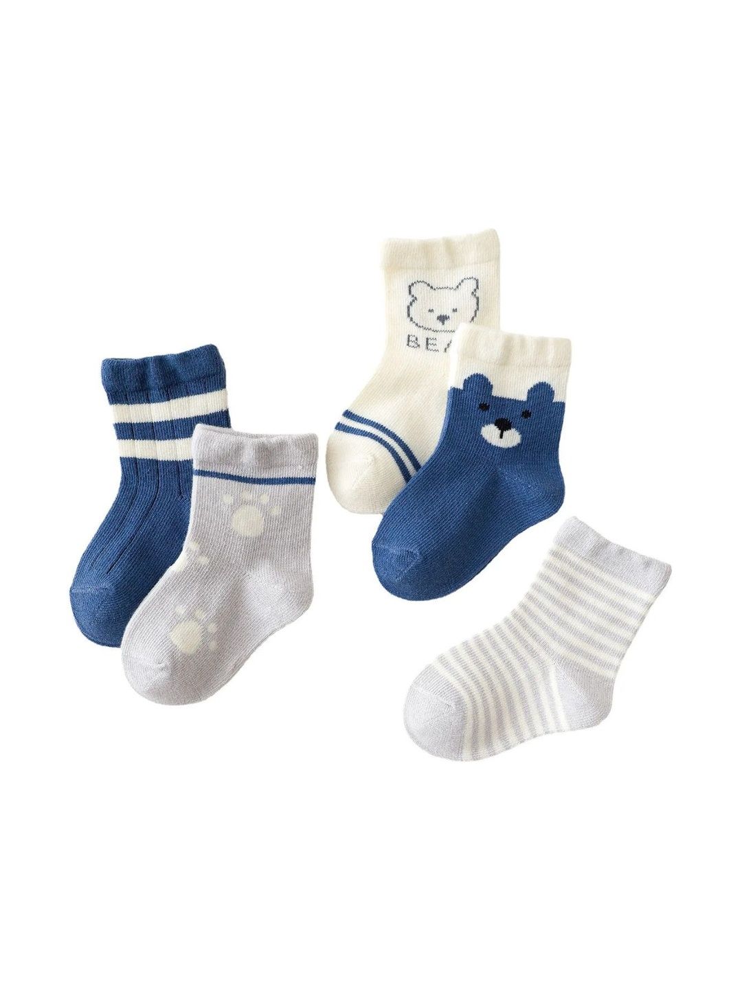 IBA ISBA COLLECTIONS Unisex Kids Pack of 5 Assorted Patterned Ankle Length Socks-picture-40