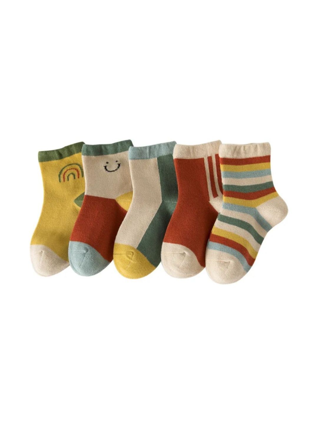IBA ISBA COLLECTIONS Unisex Kids Pack of 5 Cotton Blend Assorted Patterned Ankle Length Socks-picture-29