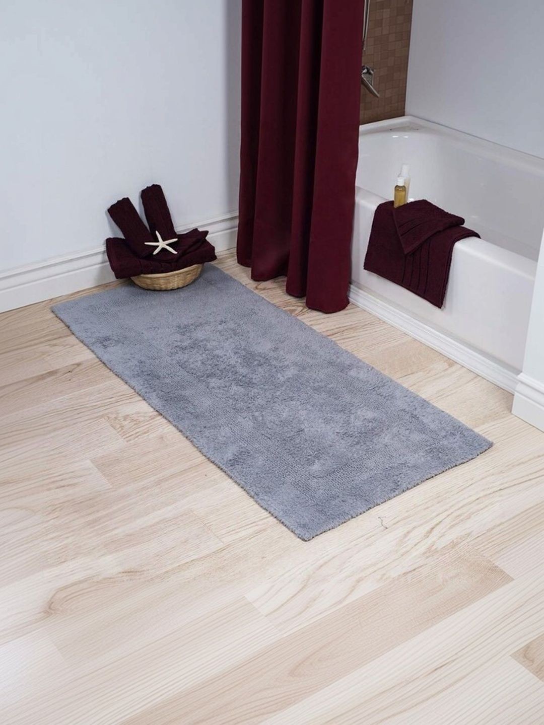 MY HOME Grey Cotton Reversable Bath Rug-picture-48