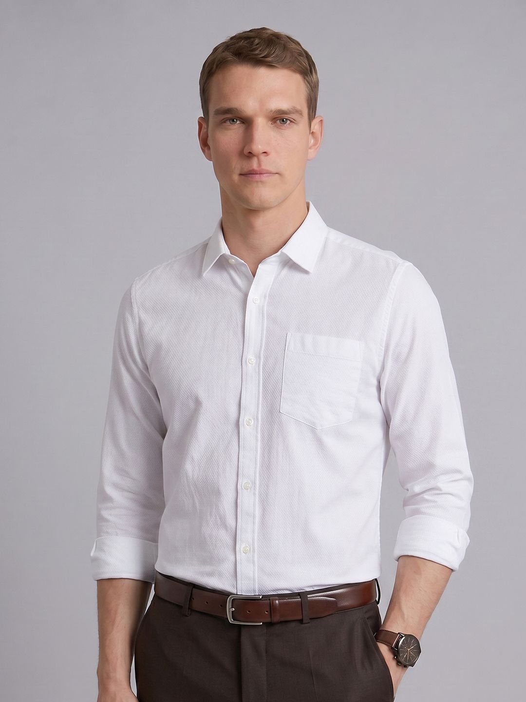 Blackberrys Textured Pure Cotton Formal Shirt-picture-52