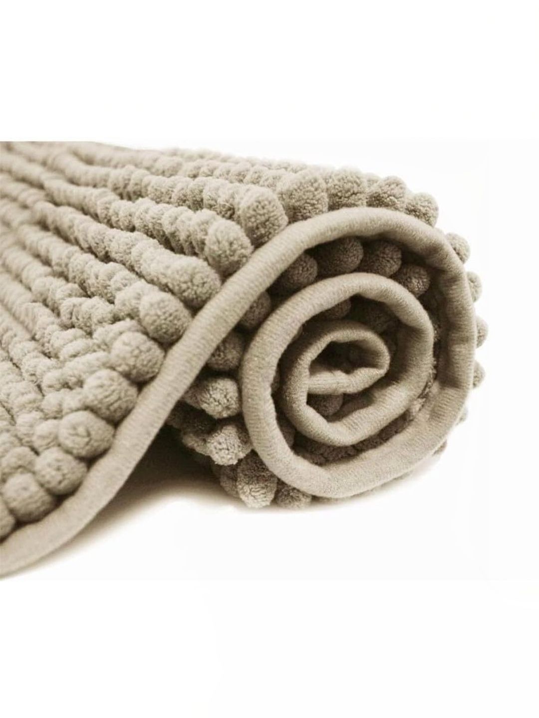 MY HOME Beige Shaggy Rectangular Bath Mat-picture-31
