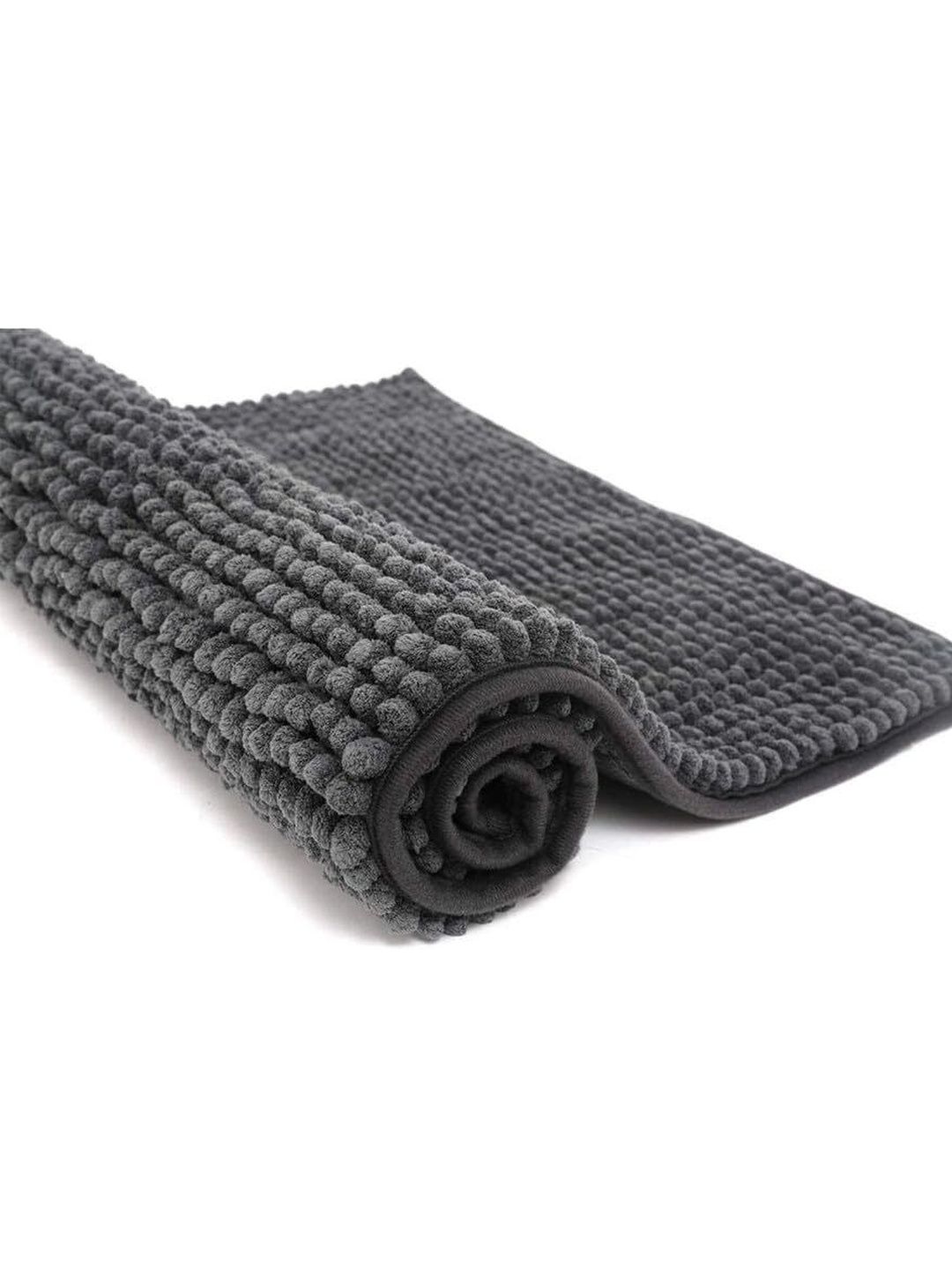 MY HOME Grey Shaggy Rectangular Bath Rug-picture-34
