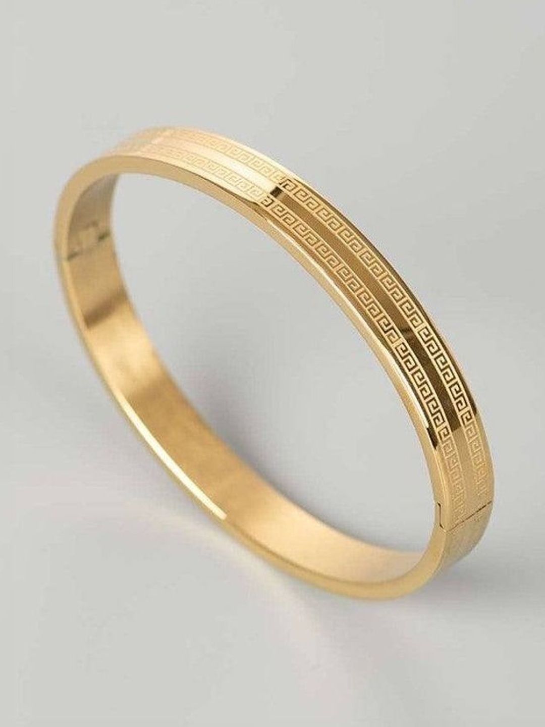 GORASH CREATION Men Gold-Plated Kada Bracelet-picture-47