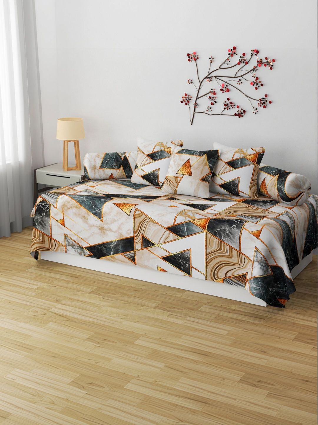 Apala 6 Pieces White Printed Diwan Set-picture-20