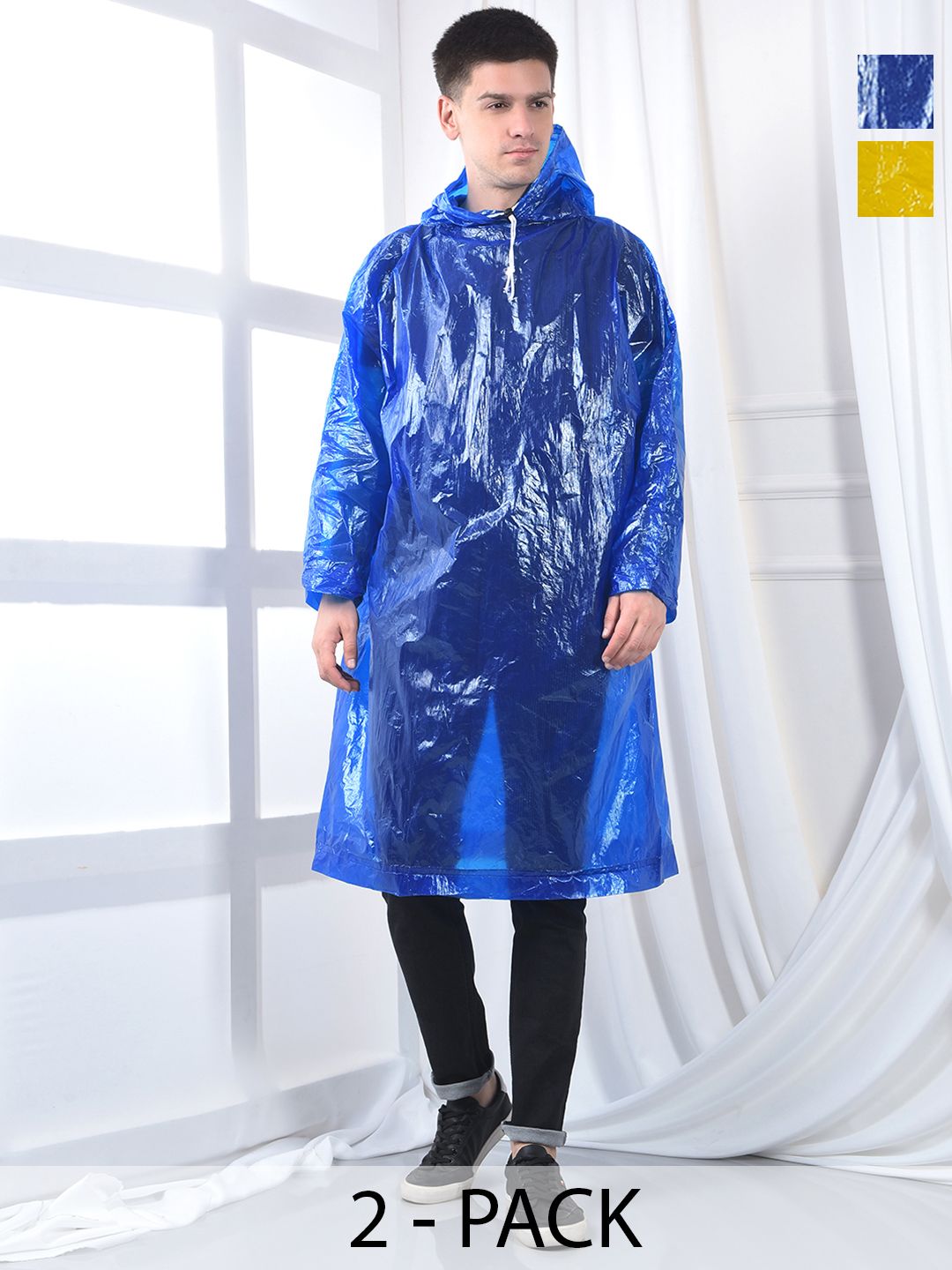 Dollar Unisex Waterproof PVC Rain Poncho with Adjustable Hood-picture-26