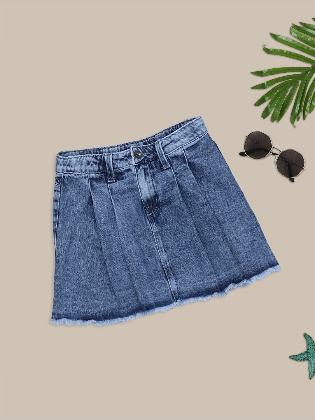 Pantaloons Junior Girls Cotton Mini A-Line Skirt-picture-13