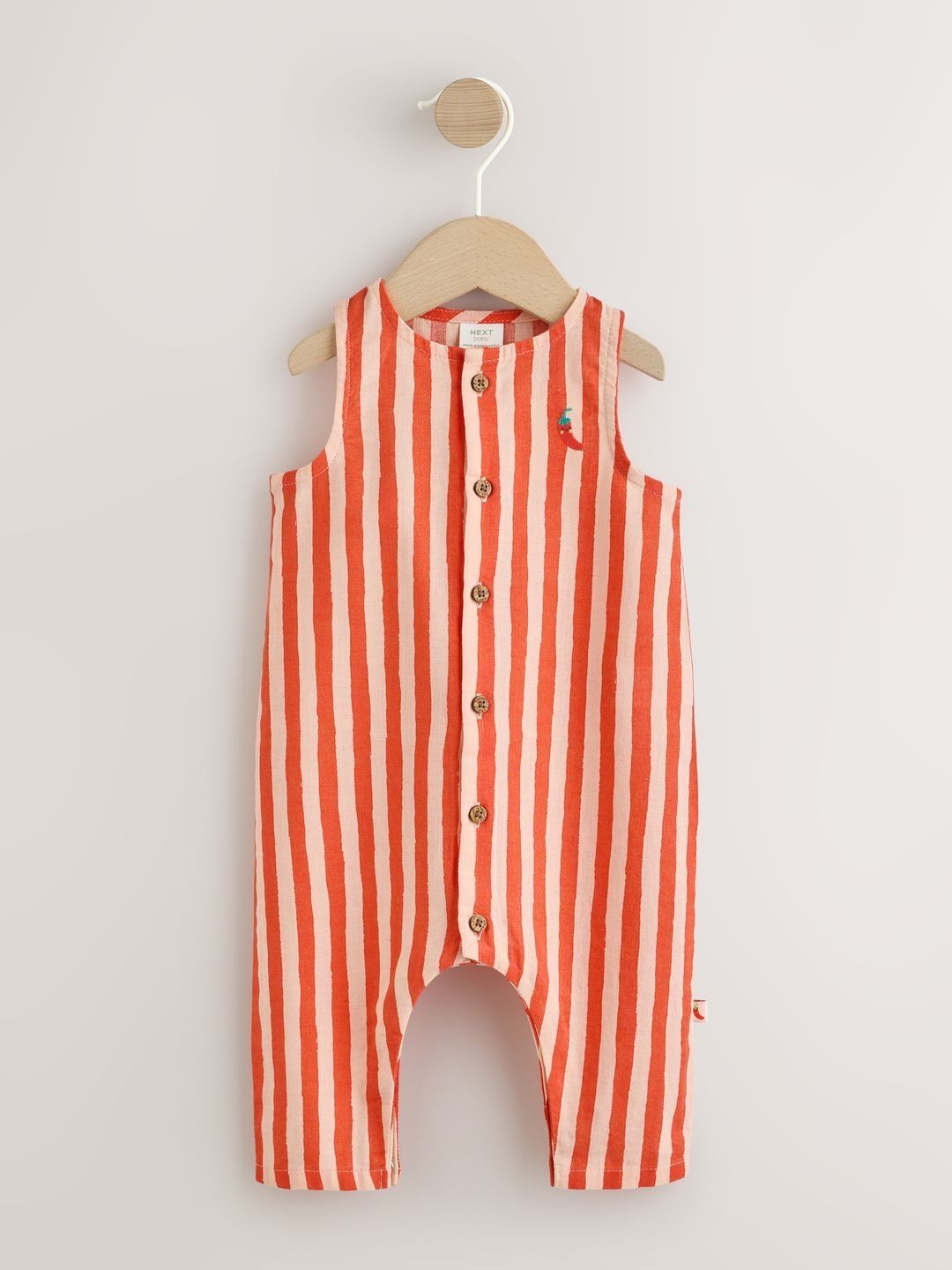 NEXT Boy Bright Stripe Chilli Woven Baby Romper-picture-11