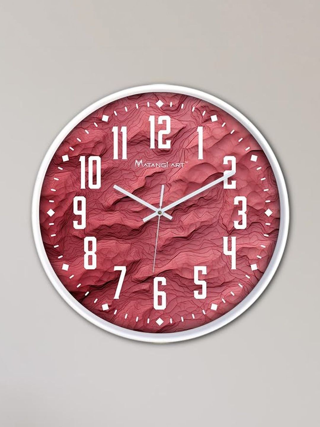 Matangi Art Multicoloured & Red Textured Contemporary Wall Clock-picture-47