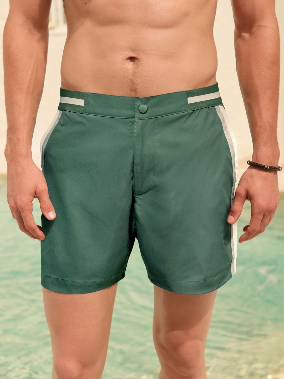 NEXT Sage Green ColourBlock Swim Shorts-picture-13