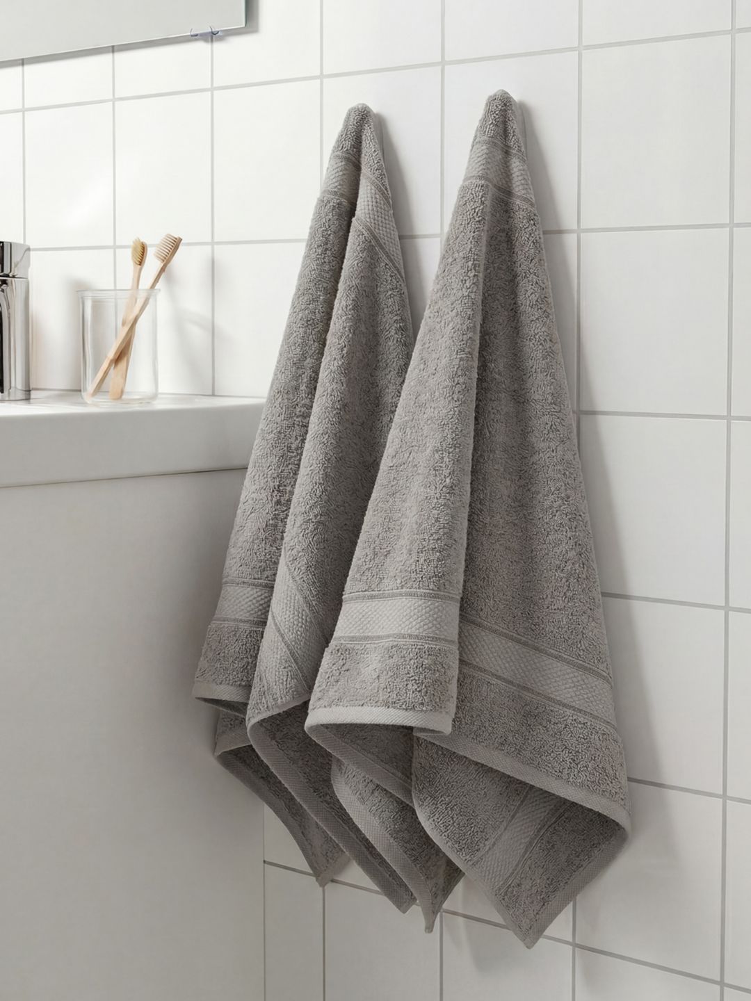 Monte Carlo Eco Bamboo Light Grey 600 Gsm 40X60 Cm 2 Hand Towel-picture-10