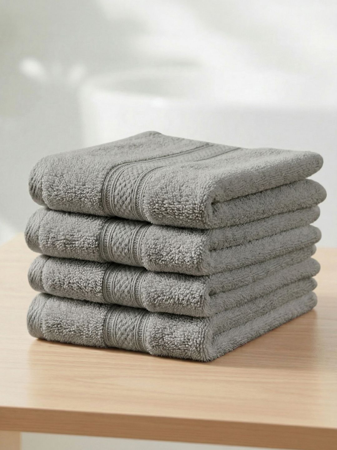 Monte Carlo 4-Pcs Grey 600 GSM Face Towels-image-43