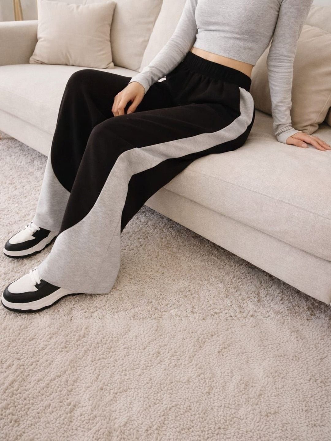 Imsa Moda Women Baggy Colourblocked Training Track Pants-picture-24