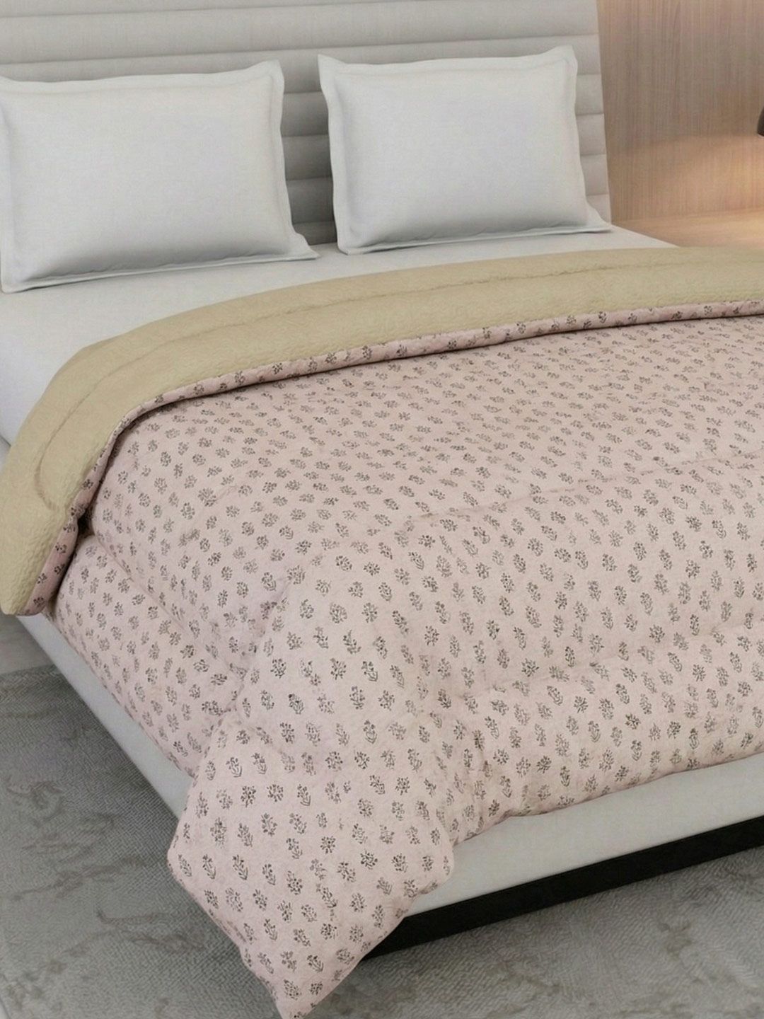 Monte Carlo Cream-Coloured & Pink Floral Summer Comforter-picture-13