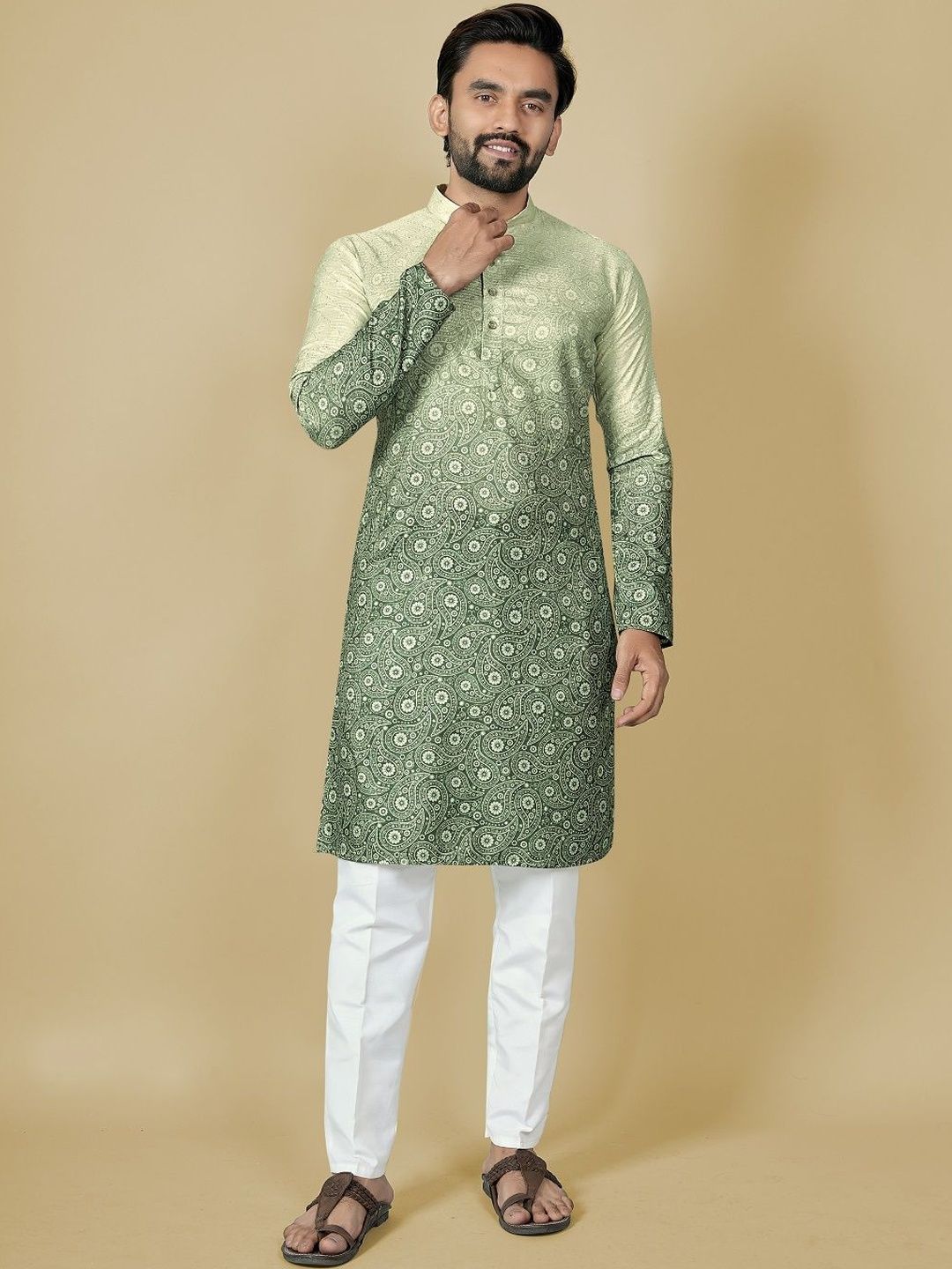Leipzig Fashion Men Paisley Printed Kurta-picture-15